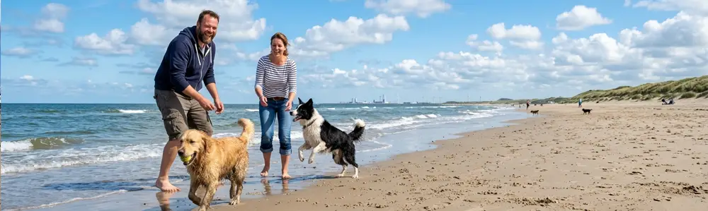 Honden op strand